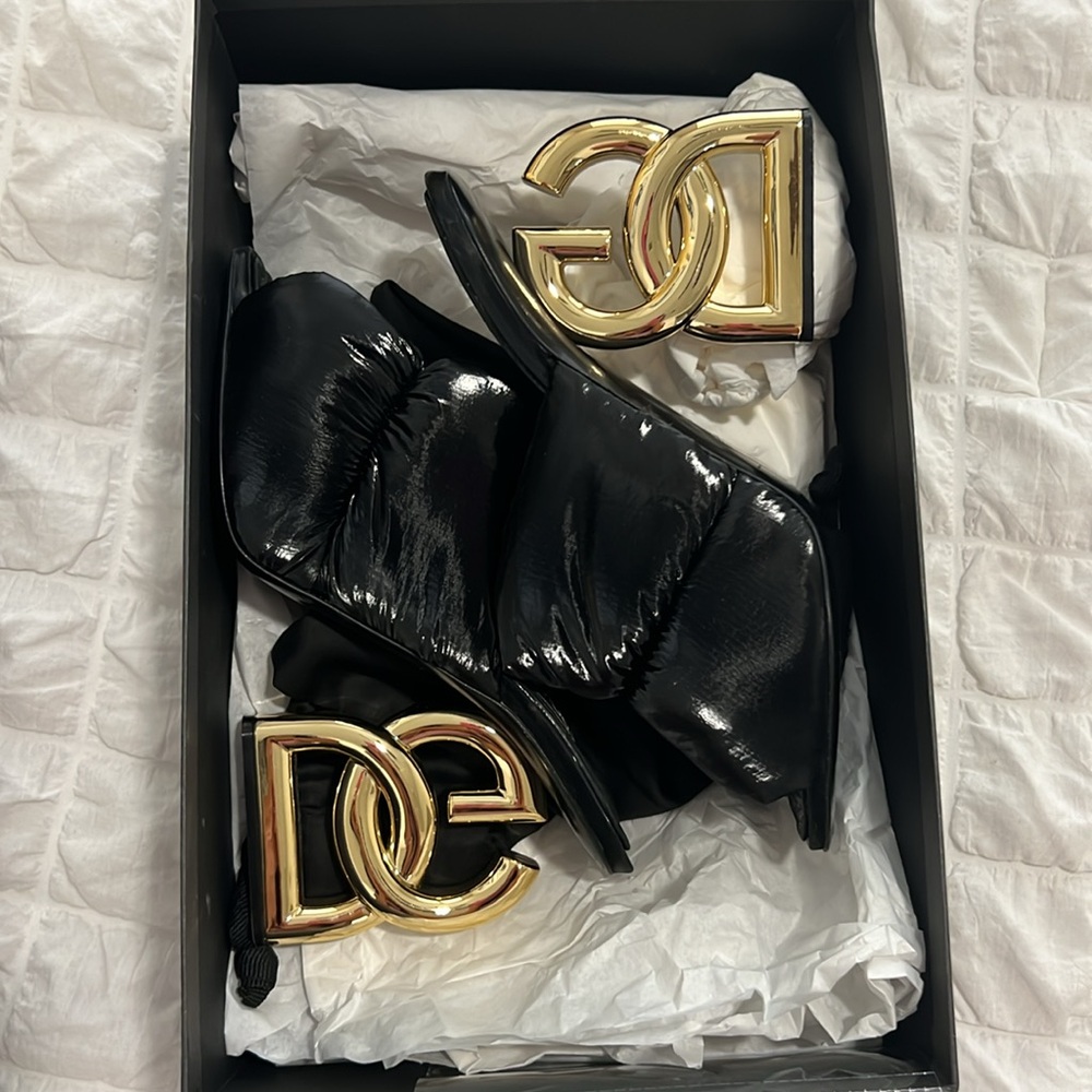 Dolce and Gabbana quilted puffer heels